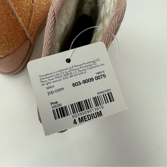 Thereabouts Girl's winter Boots Pink coral Glitter Kid's New size 4 - Picture 6 of 11